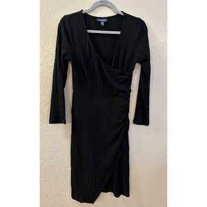 New Modcloth Knit‎ On The Town Faux Wrap Ribbed Speckle Midi Dress Size S #10